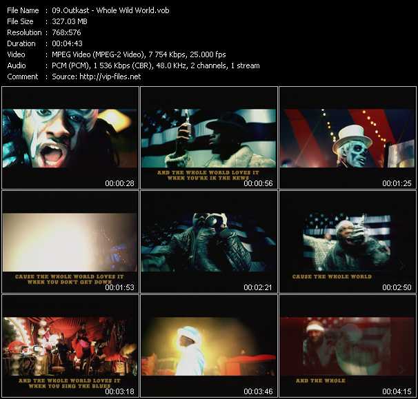 Outkast video ”Whole Wild World” from dvd ”MixMash Urban April 2008”