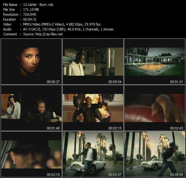 Usher video ”Burn” from dvd ”Top Hits USA Video VH-18 May 2004”