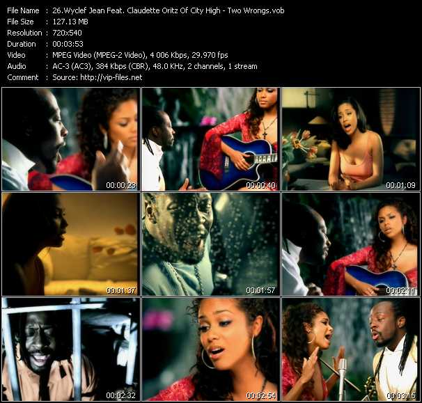 Wyclef Jean Feat. Claudette Ortiz Of City High video ”Two Wrongs (Don't Make A Right)” from dvd ”ETV Network Vital Hitz 2060 September 2002”