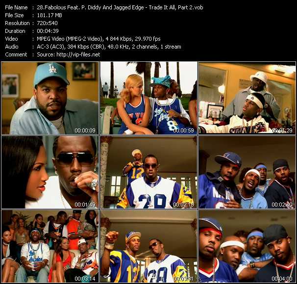 Fabolous Feat. P. Diddy (Puff Daddy) And Jagged Edge video ”Trade It All (Part 2)” from dvd ”ETV Network Vital Hitz 2060 September 2002”