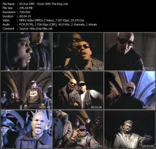 Run DMC video ”Down With The King” from dvd ”Wolfram Video 1092 Hot Video A. April 1993”