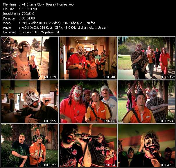 Insane Clown Posse video ”Homies” from dvd ”ETV Network Vital Dance 9063 December 2002”