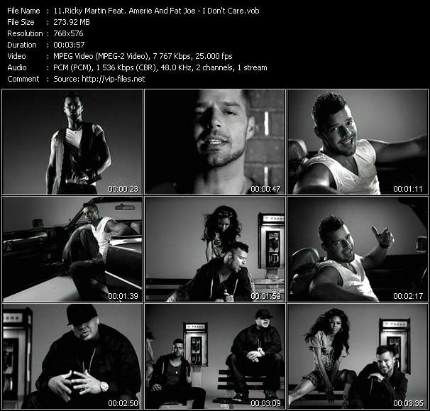 Ricky Martin Feat. Amerie And Fat Joe video ”I Don't Care” from dvd ”MixMash Italiano October 2005”