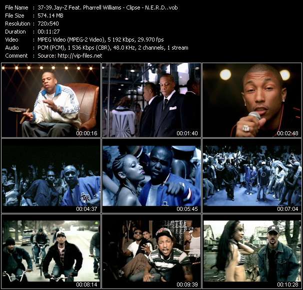 Jay-Z Feat. Pharrell Williams - Clipse - N.E.R.D. video ”Excuse Me Miss (Remix) - When The Last Time - Lap Dance” from dvd ”Urban Video January 2006”