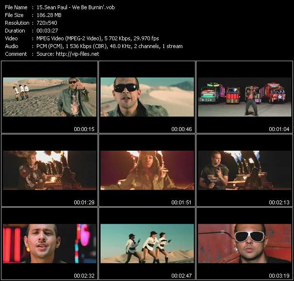 Sean Paul video ”We Be Burnin'” from dvd ”Urban Video November 2005”