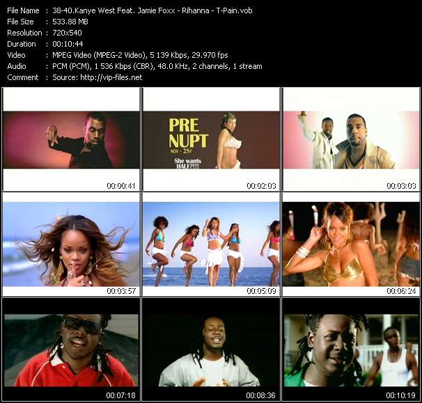 Kanye West Feat. Jamie Foxx - Rihanna - T-Pain video ”Gold Digger - If It's Lovin' That You Want - I'm Sprung” from dvd ”Urban Video December 2005”