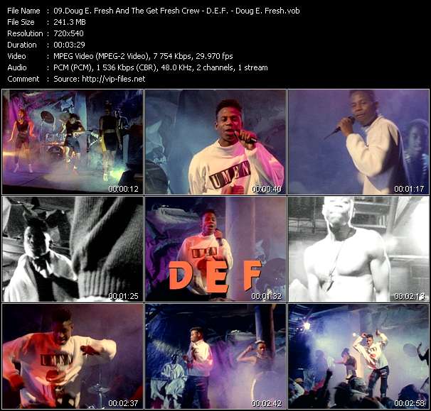 Doug E. Fresh And The Get Fresh Crew video ”D.E.F. = Doug E. Fresh” from dvd ”Rock America Urban March 1989”