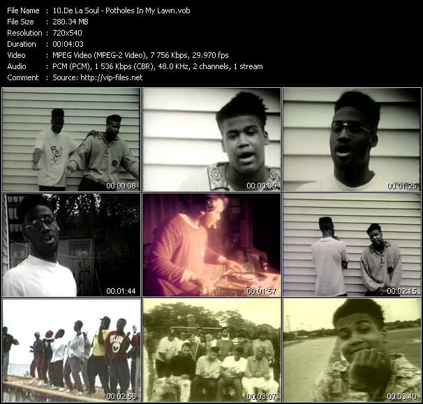 De La Soul video ”Potholes In My Lawn” from dvd ”Rock America Urban December 1988”