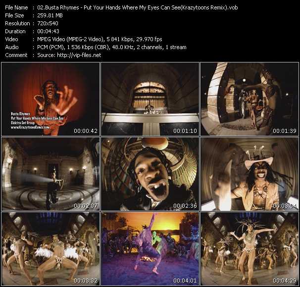 Busta Rhymes video ”Put Your Hands Where My Eyes Can See (Krazytoons Remix)” from dvd ”Krazytoons Remix VJ Tools Old School Classic Edition Vol.3”