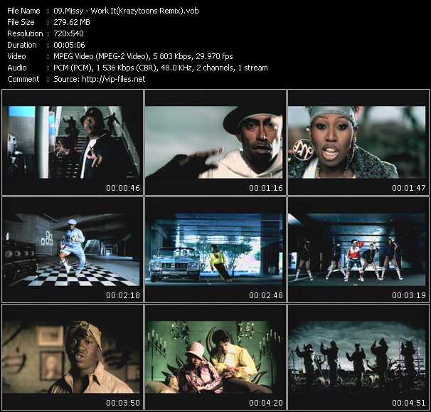 Missy Elliott video ”Work It (Krazytoons Remix)” from dvd ”Krazytoons Remix VJ Tools Old School Classic Edition Vol.8”
