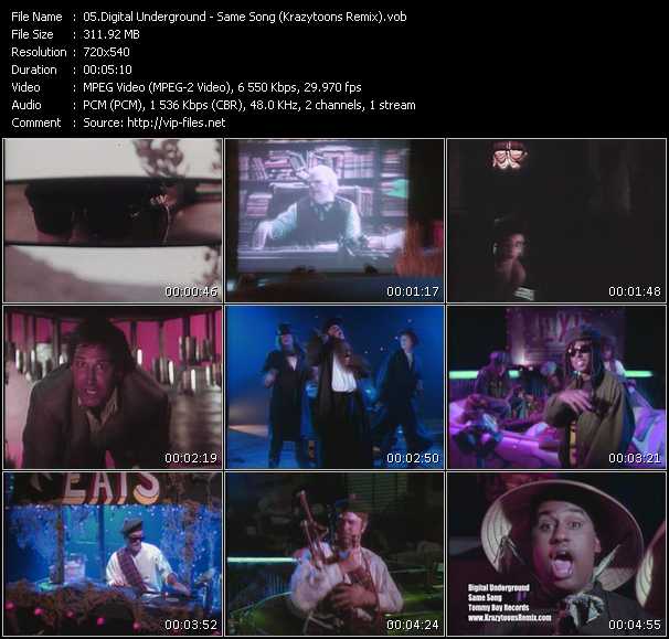 Digital Underground video ”Same Song (From "Nothing But Trouble") (Krazytoons Remix)” from dvd ”Krazytoons Remix VJ Tools Old School Classic Edition Vol.14”