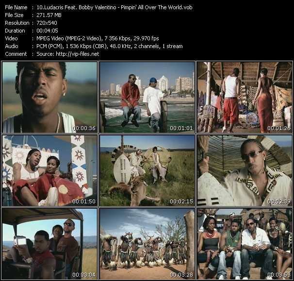 Ludacris Feat. Bobby Valentino (Bobby V) video ”Pimpin' All Over The World” from dvd ”Urban Video July 2005”