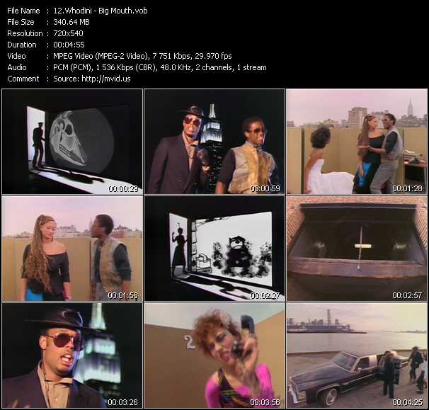 Whodini video ”Big Mouth” from dvd ”Telegenics Number 26B. May 1985”
