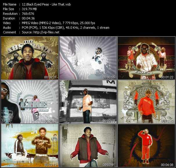 Black Eyed Peas Feat. Q-Tip, Talib Kweli, Cee Lo Green And John Legend video ”Like That” from dvd ”MixMash Pop April 2006”