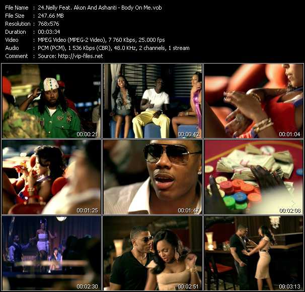 Nelly Feat. Akon And Ashanti video ”Body On Me” from dvd ”MixMash Pop November 2008”