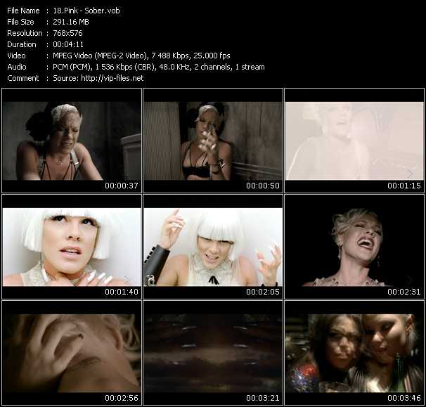 Pink video ”Sober” from dvd ”MixMash Urban January 2009”