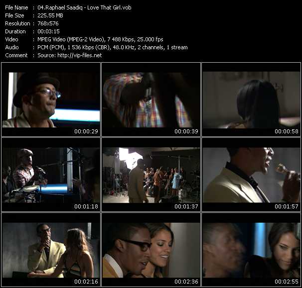 Raphael Saadiq video ”Love That Girl” from dvd ”MixMash Urban February 2009”