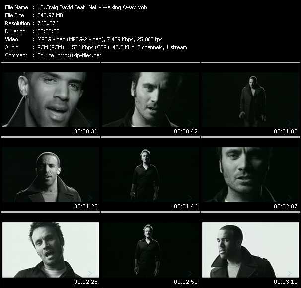 Craig David Feat. Nek video ”Walking Away” from dvd ”MixMash Urban February 2009”