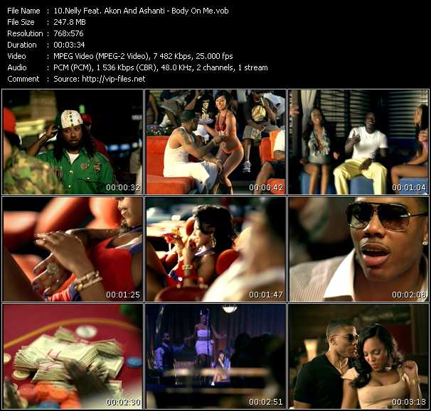 Nelly Feat. Akon And Ashanti video ”Body On Me” from dvd ”MixMash Urban November 2008”