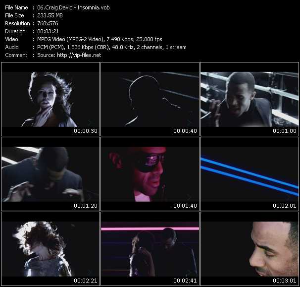 Craig David video ”Insomnia” from dvd ”MixMash Urban December 2008”