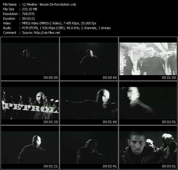 Medine video ”Besoin De Revolution” from dvd ”MixMash Urban December 2008”