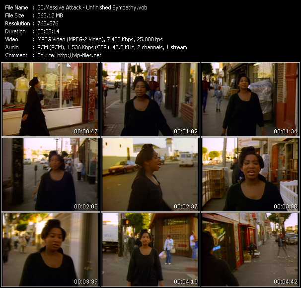 Massive Attack video ”Unfinished Sympathy” from dvd ”MixMash Urban Classics Vol.1”