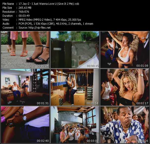 Jay-Z video ”I Just Wanna Love U (Give It 2 Me)” from dvd ”MixMash Urban Classics Vol.2”