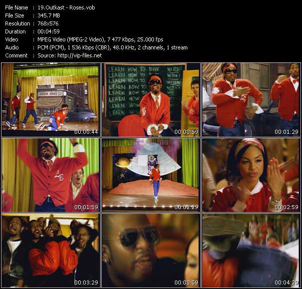 Outkast video ”Roses” from dvd ”MixMash Urban Mash Vol.1”