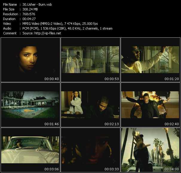 Usher video ”Burn” from dvd ”MixMash Urban Mash Vol.1”