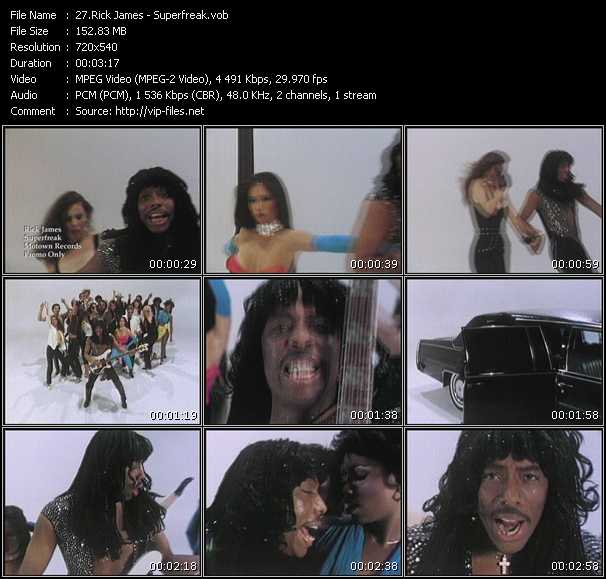 Rick James video ”Super Freak” from dvd ”Old Skool Vol.1”