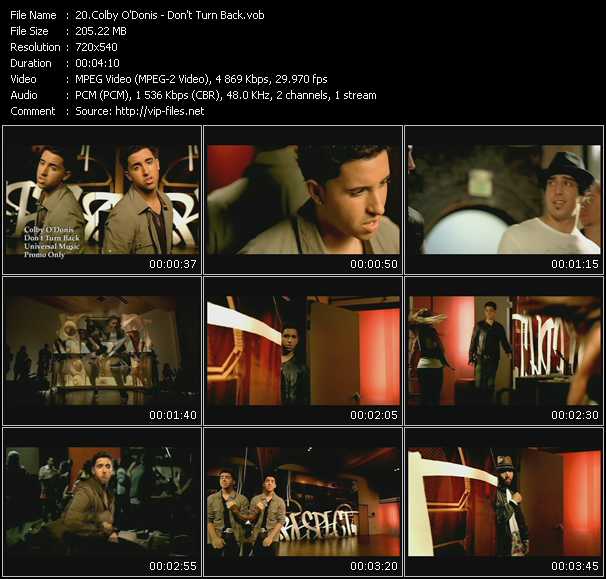 Colby O'Donis video ”Don't Turn Back” from dvd ”Canada Hot Video February 2009”