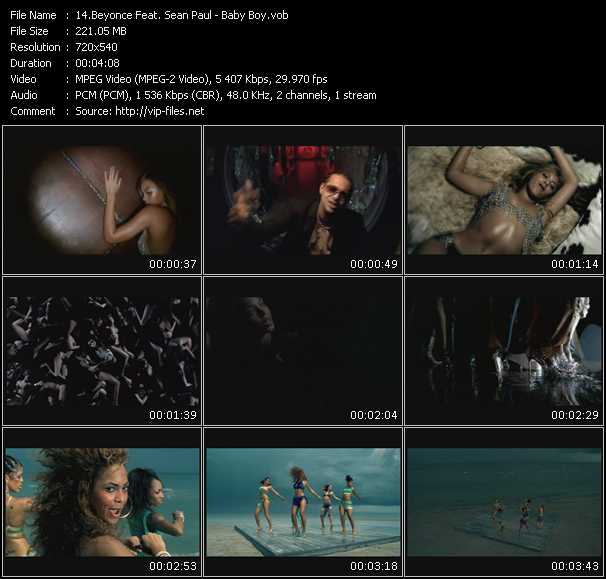 Beyonce Feat. Sean Paul video ”Baby Boy” from dvd ”Canada Hot Video September 2003”