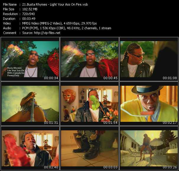 Busta Rhymes video ”Light Your Ass On Fire” from dvd ”Canada Hot Video September 2003”