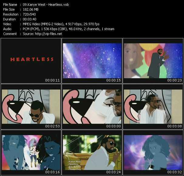 Kanye West video ”Heartless” from dvd ”Express Video January 2009 Week 1”