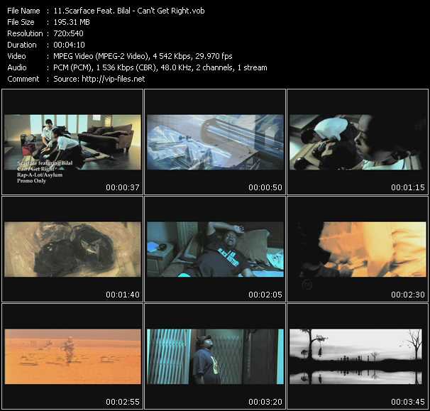 Scarface Feat. Bilal video ”Can't Get Right” from dvd ”Express Video February 2009 Week 2”