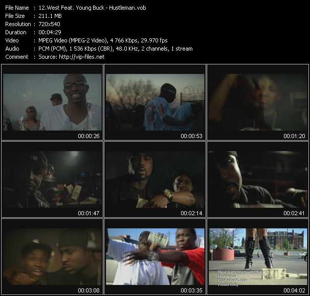 West Feat. Young Buck video ”Hustleman” from dvd ”Express Video October 2008 Week 1”