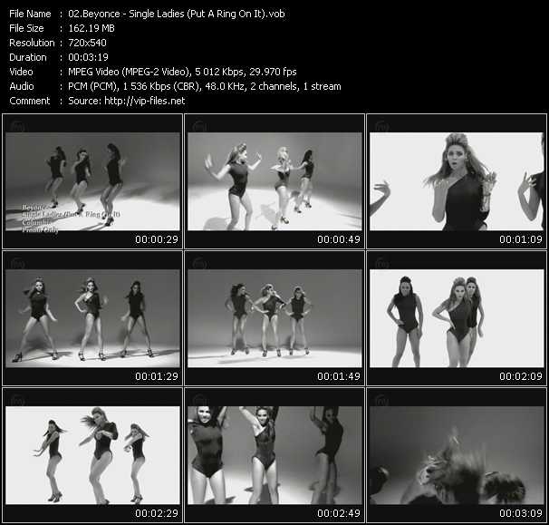 Beyonce video ”Single Ladies (Put A Ring On It)” from dvd ”Express Video November 2008 Week 2”