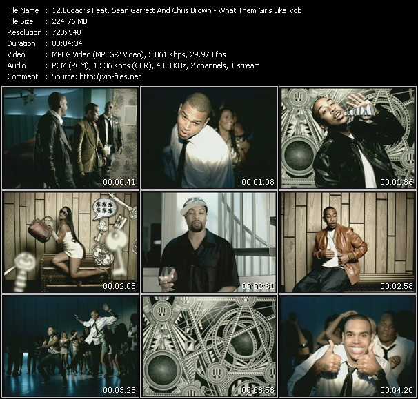 Ludacris Feat. Sean Garrett And Chris Brown video ”What Them Girls Like” from dvd ”Express Video October 2008 Week 2”