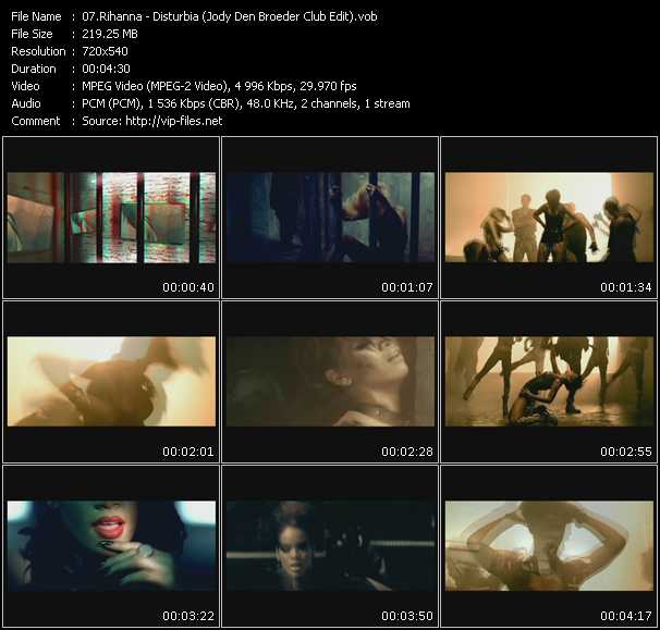 Rihanna video ”Disturbia (Jody Den Broeder Club Edit)” from dvd ”Express Video September 2008 Week 5”