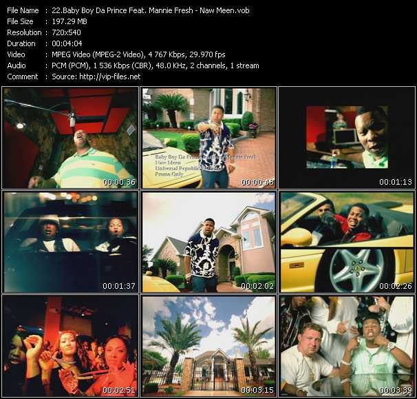 Baby Boy Da Prince Feat. Mannie Fresh video ”Naw Meen” from dvd ”Hot Video August 2007”