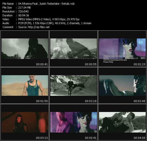 Rihanna Feat. Justin Timberlake video ”Rehab” from dvd ”Hot Video January 2009”