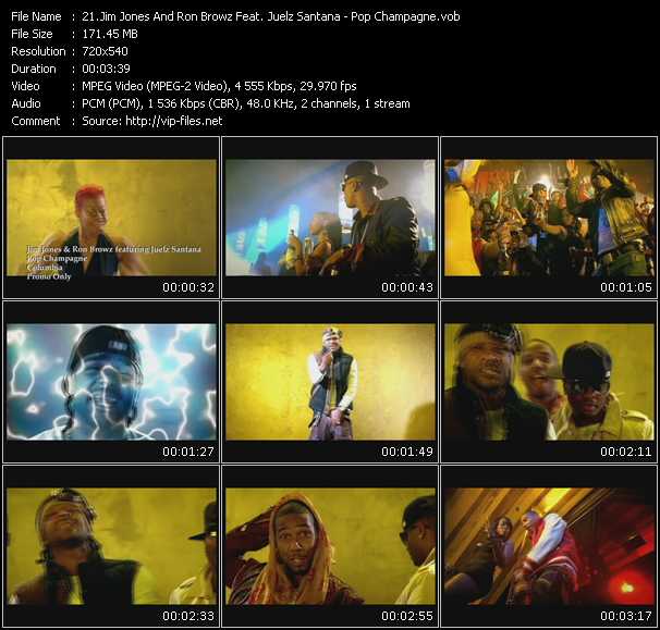 Jim Jones And Ron Browz Feat. Juelz Santana video ”Pop Champagne” from dvd ”Hot Video January 2009”