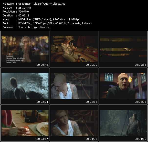 Eminem video ”Cleanin' Out My Closet” from dvd ”Hot Video Classics Best Of 2002 Vol.3”