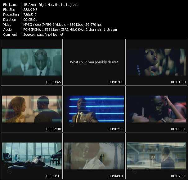 Akon video ”Right Now (Na Na Na)” from dvd ”Urban Video January 2009”