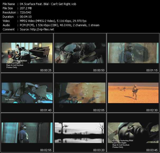 Scarface Feat. Bilal video ”Can't Get Right” from dvd ”Urban Video February 2009”