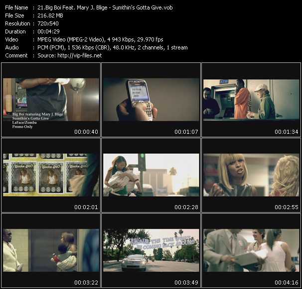Big Boi Feat. Mary J. Blige video ”Sumthin's Gotta Give” from dvd ”Urban Video November 2008”