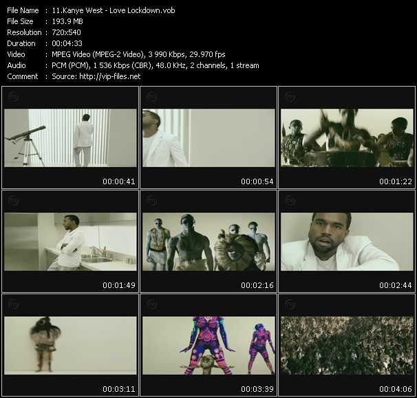 Kanye West video ”Love Lockdown” from dvd ”Urban Video December 2008”