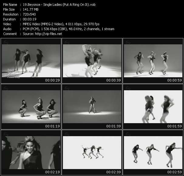 Beyonce video ”Single Ladies (Put A Ring On It)” from dvd ”Urban Video December 2008”