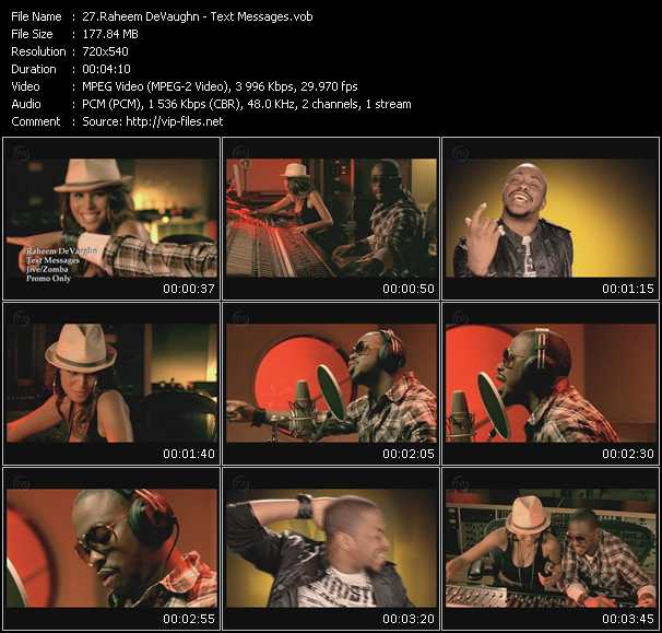Raheem DeVaughn video ”Text Messages” from dvd ”Urban Video December 2008”