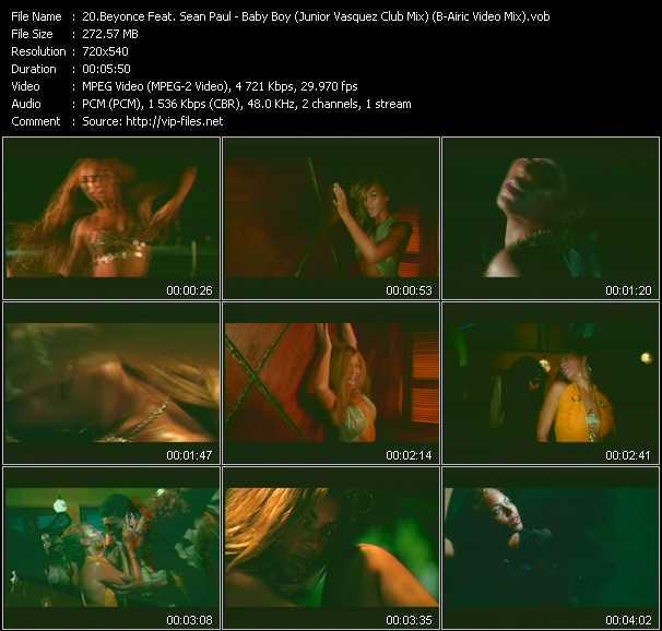 Beyonce Feat. Sean Paul video ”Baby Boy (Junior Vasquez Club Mix) (B-Airic Video Mix)” from dvd ”Screenplay VJ-Pro Club Vision June 2005”